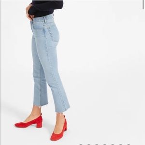 Everlane High Rise Kick Bootcut Crop Frayed Jeans